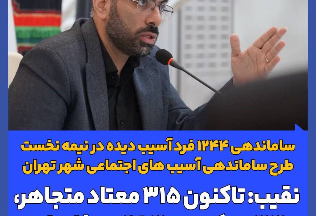 نقیب: تاکنون ۳۱۵ معتاد متجاهر، ۳۳ متکدی و ۴۸۳ بی خانمان جذب شده اند