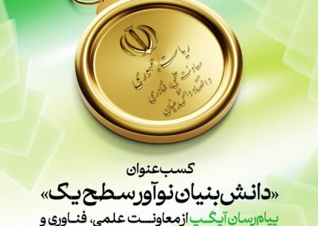 آیگپ موفق به دریافت عنوان «دانش‌بنیان نوآور سطح یک» شد