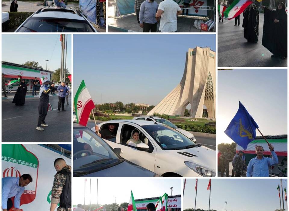برپایی ایستگاه فرهنگی با مضمون پویش یک ملت، یک پرچم در میدان آزادی