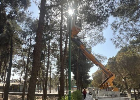 ارتقا روشنایی بوستان‌های منطقه ۱۹ با نصب بیش از 350 پروژکتور