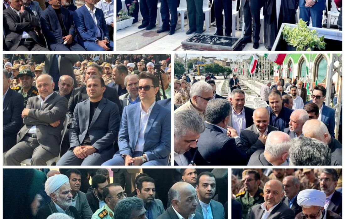 عطرافشانی گلزار شهدای ساری با حضور رئیس بنیاد شهید و امور ایثارگران کشور و مدیرعامل بیمه دی