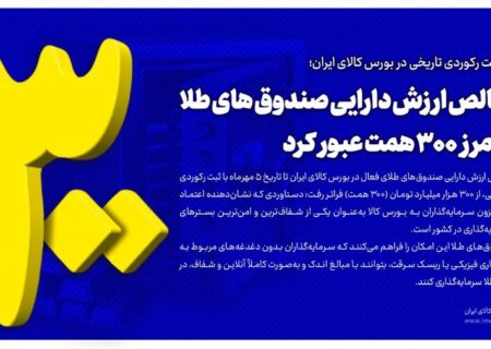 خالص ارزش دارایی صندوق‌های طلا از مرز ۳۰۰ همت عبور کرد