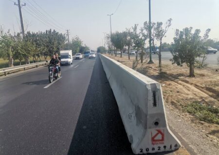 ایمن‌سازی محور آزادگان با نصب نیوجرسی در منطقه ۱۹