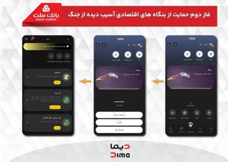 آغاز فاز دوم حمایت بانک ملت از بنگاه های اقتصادی آسیب دیده از جنگ با پرداخت غیرحضوری تسهیلات از طریق اپلیکیشن دیما