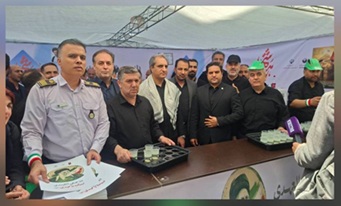 بازدید مدیر عامل پست بانک ایران از موکب شهید بهشتی بانک در مسیر وداع با رهبر شهید