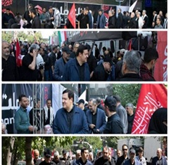 حضور مدیران و کارکنان بانک ملت در مراسم بدرقه رهبر شهید انقلاب/ بازدید مدیرعامل از روند خدمت رسانی به مردم در موکب‌ها