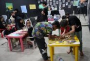 ترویج فرهنگ عاشورایی بین کودکان و نوجوانان با فعالیت حسینیه کودک در موکب محبان الرضا(ع)